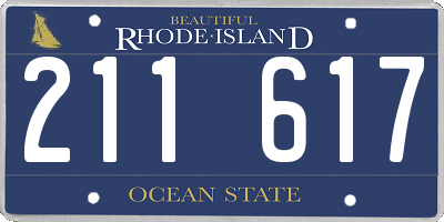 RI license plate 211617