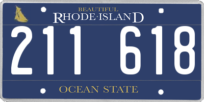 RI license plate 211618