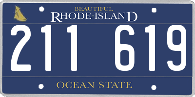 RI license plate 211619