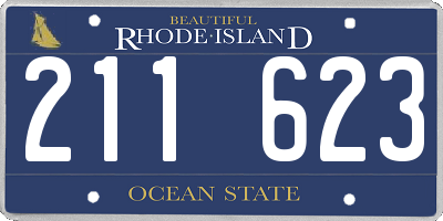RI license plate 211623