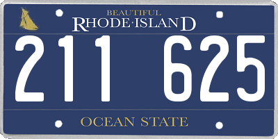 RI license plate 211625