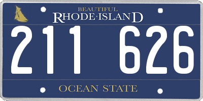 RI license plate 211626