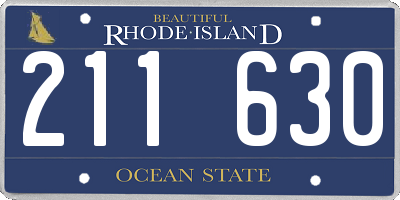 RI license plate 211630