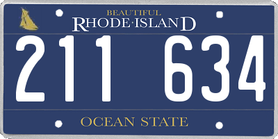 RI license plate 211634