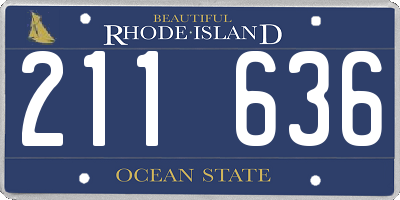 RI license plate 211636