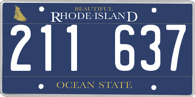 RI license plate 211637
