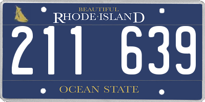 RI license plate 211639