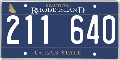 RI license plate 211640
