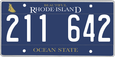 RI license plate 211642
