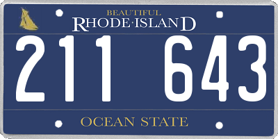 RI license plate 211643
