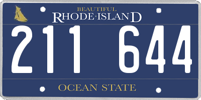 RI license plate 211644