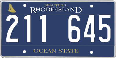 RI license plate 211645