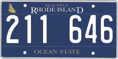 RI license plate 211646