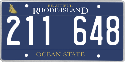 RI license plate 211648