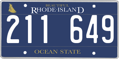 RI license plate 211649