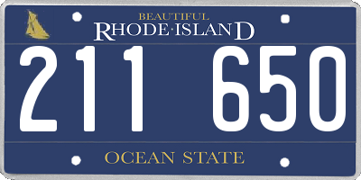 RI license plate 211650