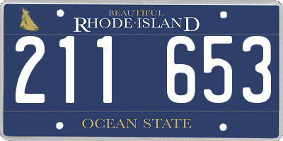 RI license plate 211653