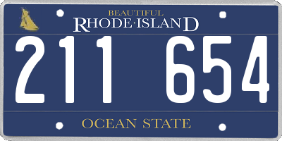 RI license plate 211654