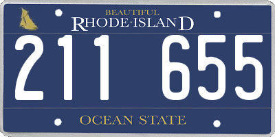 RI license plate 211655