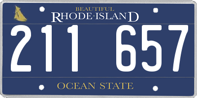 RI license plate 211657
