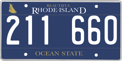RI license plate 211660