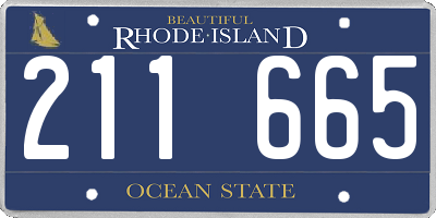 RI license plate 211665