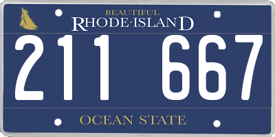RI license plate 211667