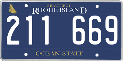 RI license plate 211669