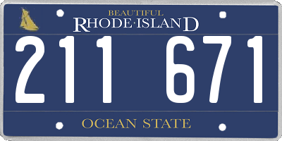 RI license plate 211671