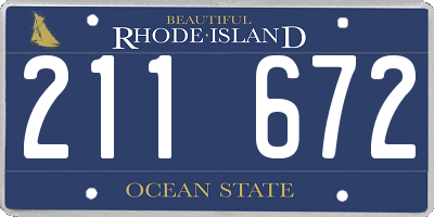 RI license plate 211672