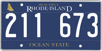 RI license plate 211673