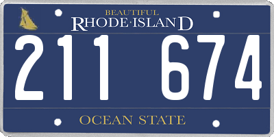 RI license plate 211674