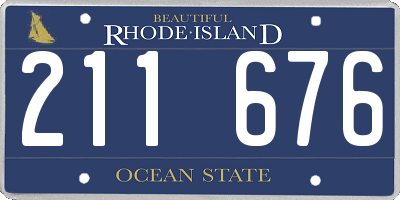 RI license plate 211676