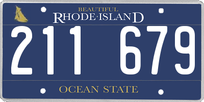 RI license plate 211679