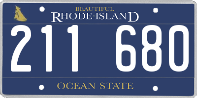 RI license plate 211680