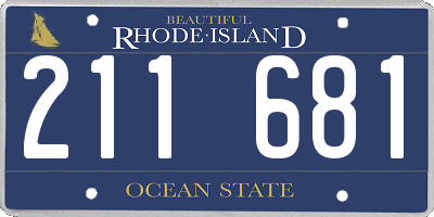 RI license plate 211681