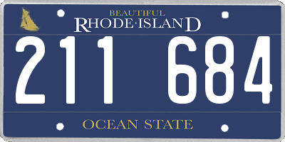 RI license plate 211684