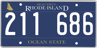 RI license plate 211686