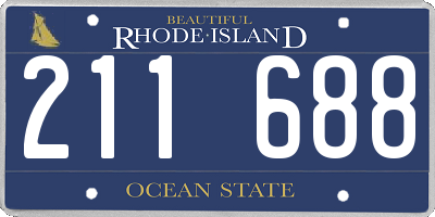 RI license plate 211688
