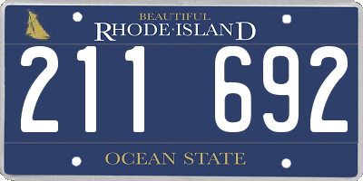 RI license plate 211692