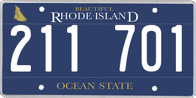 RI license plate 211701