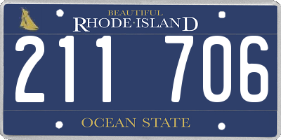 RI license plate 211706
