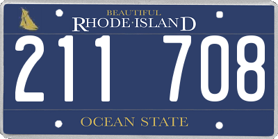 RI license plate 211708