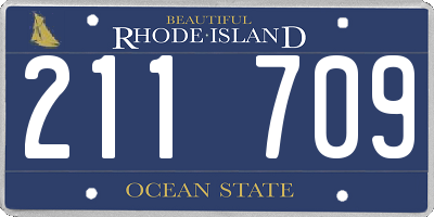 RI license plate 211709