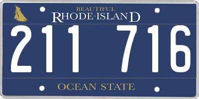 RI license plate 211716