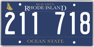 RI license plate 211718
