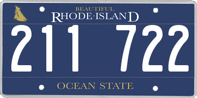 RI license plate 211722