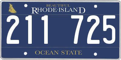 RI license plate 211725