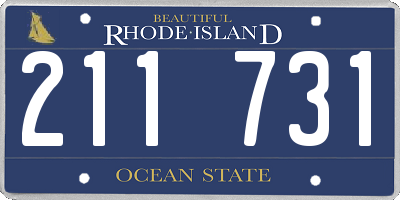 RI license plate 211731