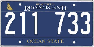 RI license plate 211733